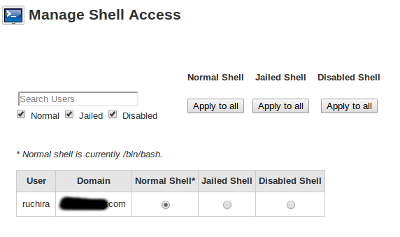 disable shell access